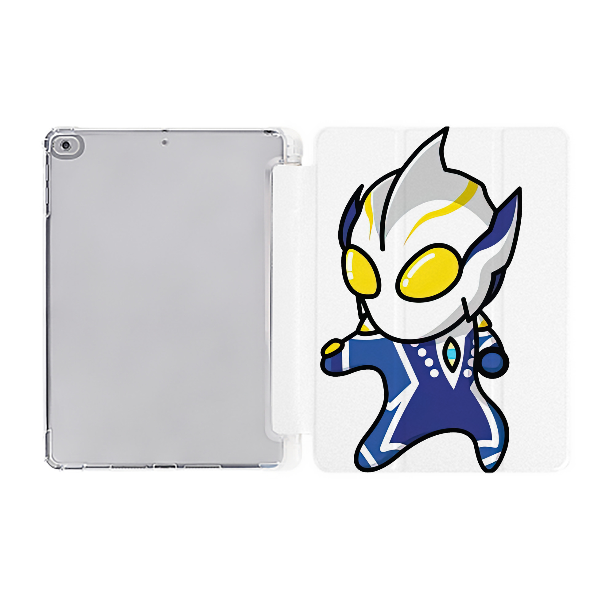（画像用） ウルトラマン Ultraman IPad ケース ペン収納付き 三つ折りスタンド PUレザー×シリコン 対応機種9.5/10.5/10.9インチ